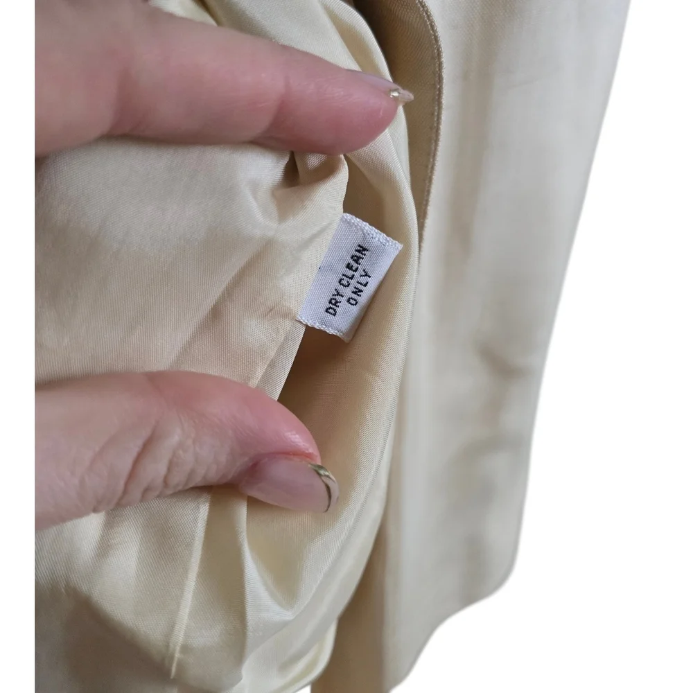 Vintage Tom and Linda Platt Ivory Silk Duster Coat (or longline jacket) - Picture 4 of 7